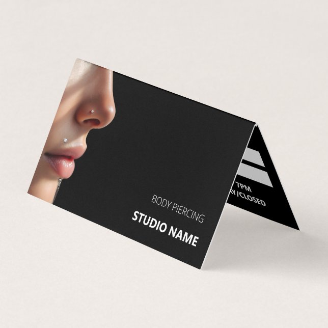 Cartão de visita de Compromisso do Salão de Pierci (Frente)