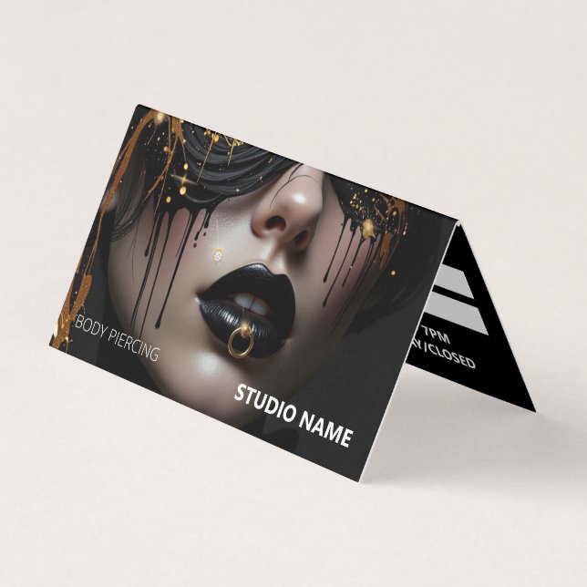 Cartão de visita de Compromisso do Salão de Pierci (Frente)