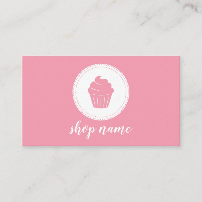 Cartão de Visita de Confeitaria de Cupcake Minimal (Frente)