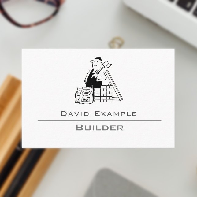 Cartão de Visita de Construtor com Ilustração (Builder Business Card)
