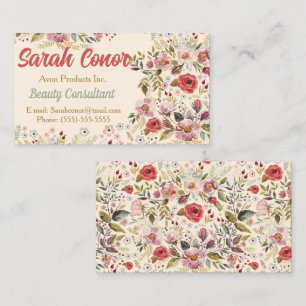 Cartão de Visita de Consultor de Beleza Floral
