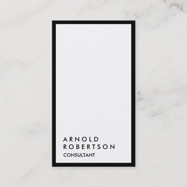 Cartão de visita de consultor de borda negra simpl (Frente)