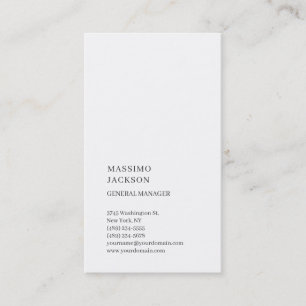 Cartão de Visita de Consultor Elegante Branco Vert