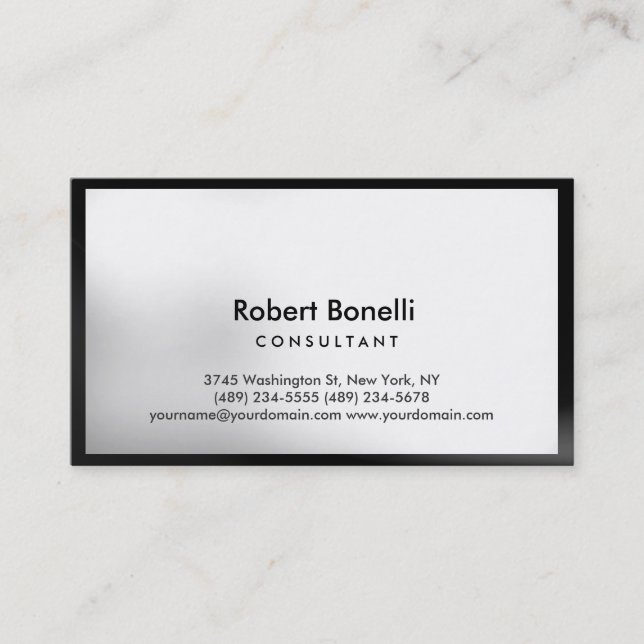 Cartão de visita de consultor moderno simples (Frente)