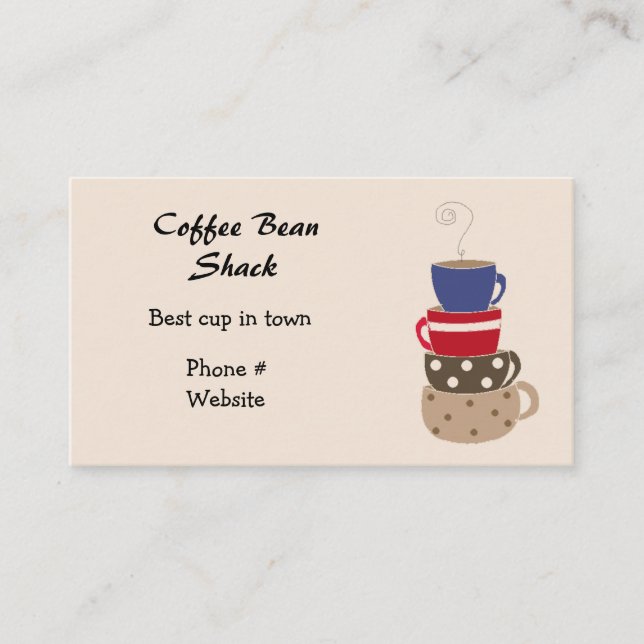 Cartão de visita de Copas de Café de Empilhamento (Frente)