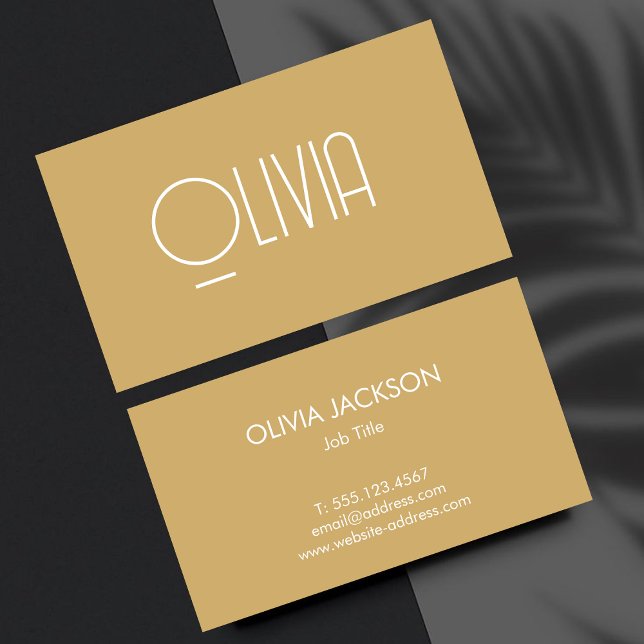 Cartão de visita de cópia mínima do Beige Boho Vin (Criador carregado)