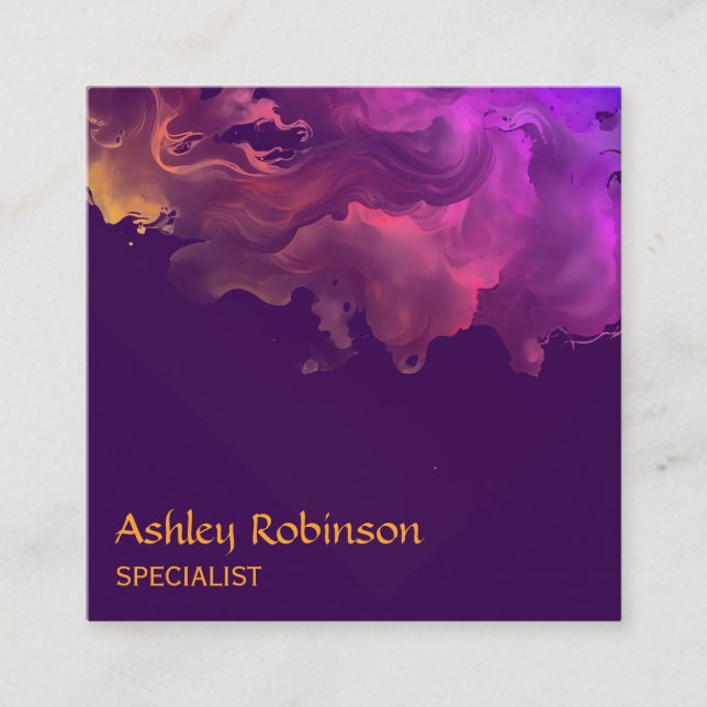 Cartão de visita de cor d'água do abstrato de velv (Frente)