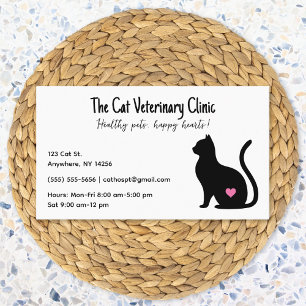 Cartão de visita de Coração Rosa Clínico Veterinár