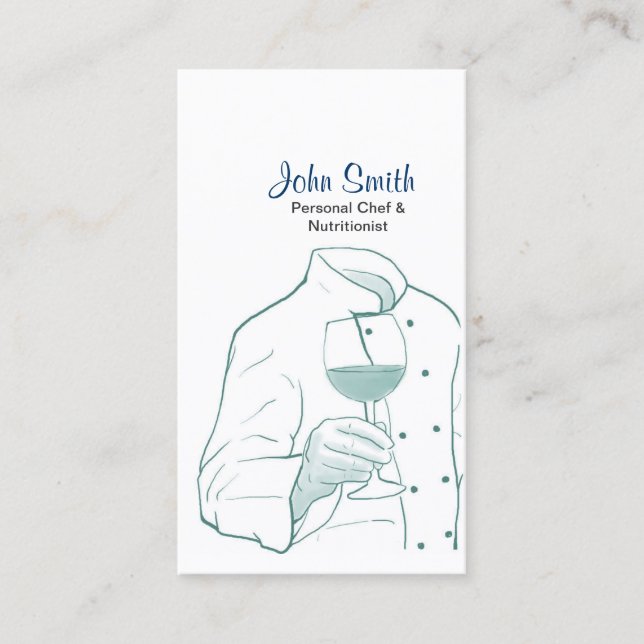 Cartão de visita de corte de chef e de desenho de  (Frente)