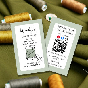 Cartão de Visita de Costura   Costura Artesanal e 