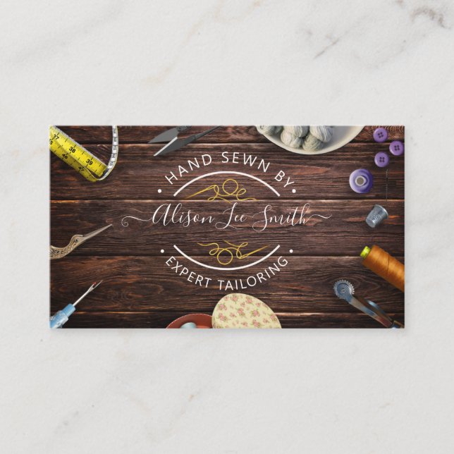 Cartão de visita de costura de mão ou de mesa de t (Frente)