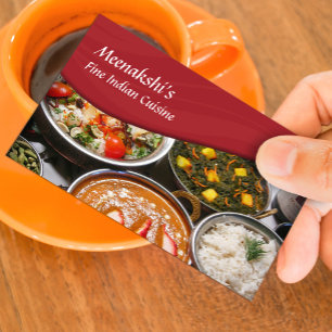 Cartão de visita de cozinha indiana