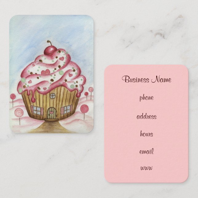 Cartão de Visita de Cupcake (Frente/Verso)