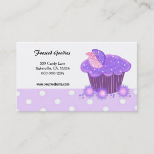 Cartão de Visita de Cupcake com Redemoinho Roxo Ne