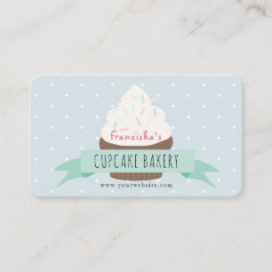 Cartão de visita de Cupcake da padaria de de chuv