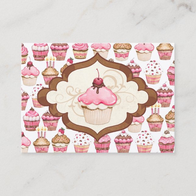 Cartão de visita de cupcake de  de Bakery - SRF (Frente)