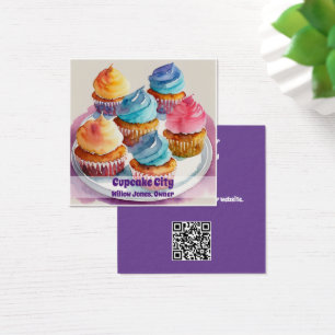 Cartão de visita de cupcake ou padaria