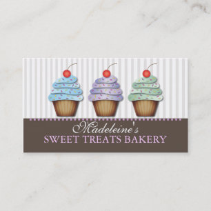 Cartão de visita de Cupcakes de Papel Personaliza