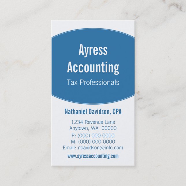 Cartão de visita de Curvas Limpas, Azul Negrito (Frente)