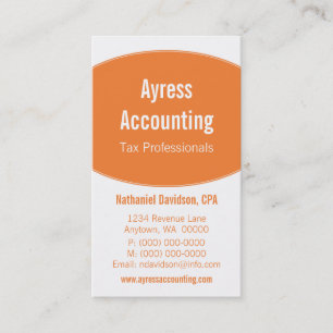 Cartão de visita de Curvas Limpas, Laranja