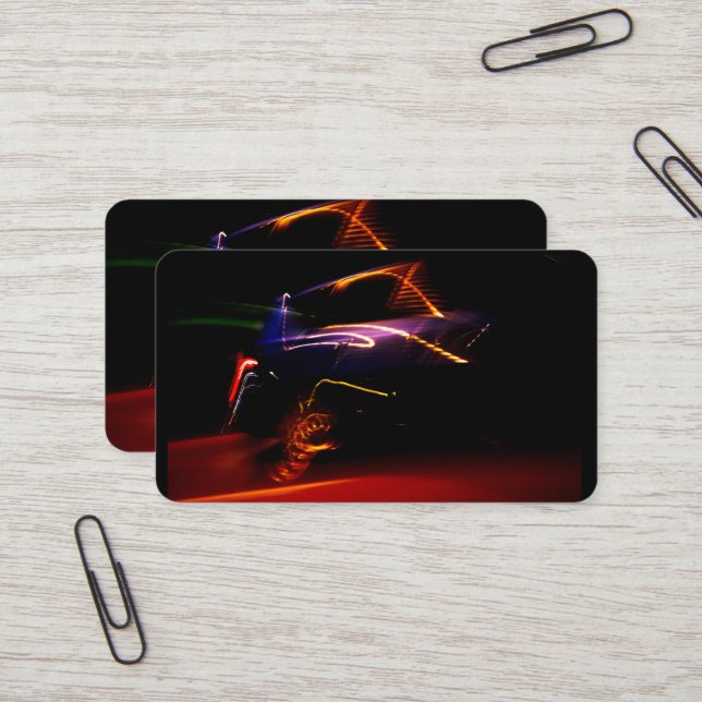 cartão de visita de dança de carro roxo (Frente/Verso In Situ)