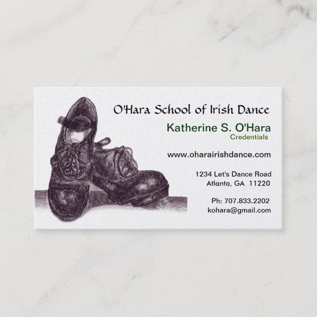 Cartão de visita de dança irlandês (Frente)