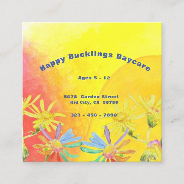 Cartão de visita de Daycare Feliz (Frente)