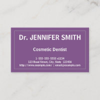 Cartão de visita de Dentista Cosmético Simples