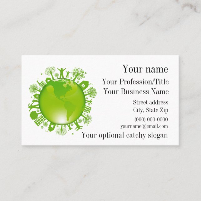 Cartão de visita de Design ambiental (Frente)