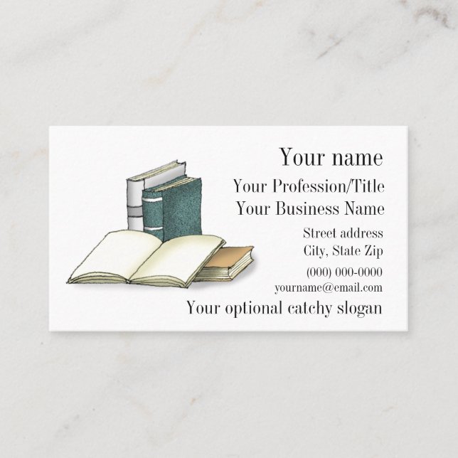 Cartão de visita de Design de Livro Aberto (Frente)