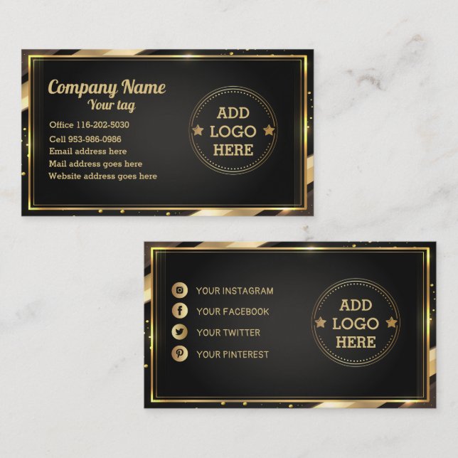 Cartão de visita de Design de logotipo profissiona (Frente/Verso)