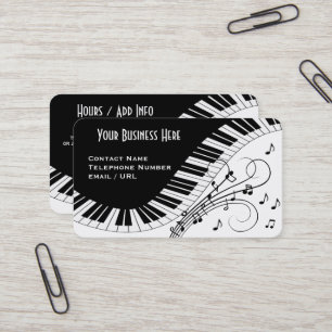 Cartão de Visita de Design de Música de Teclado de