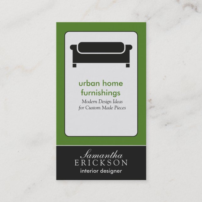 Cartão de visita de design/decorador moderno do in (Frente)