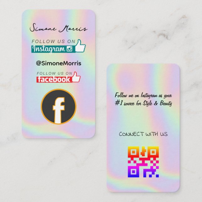 Cartão de visita de Design holográfico (Frente/Verso)