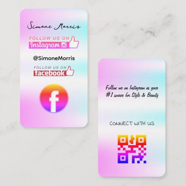 Cartão de visita de Design holográfico (Frente/Verso)