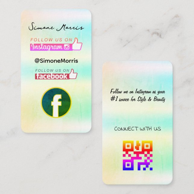 Cartão de visita de Design holográfico (Frente/Verso)