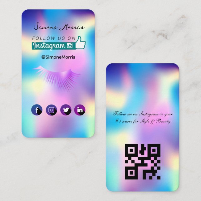 Cartão de visita de Design holográfico (Frente/Verso)