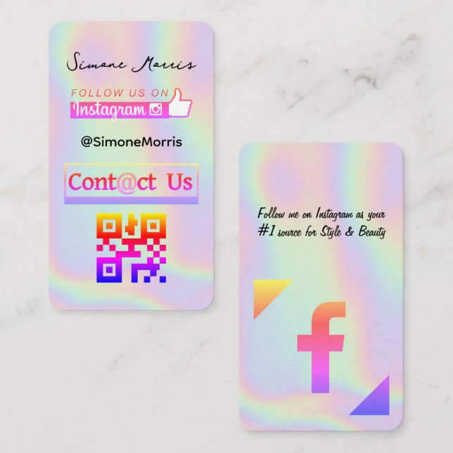 Cartão de visita de Design holográfico (Frente/Verso)