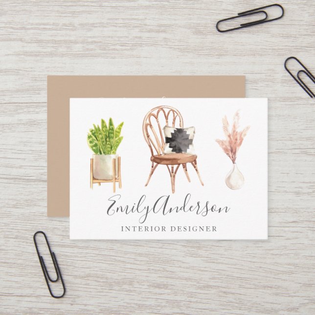 Cartão de visita de Design Interior do Mobiliário  (Frente/Verso In Situ)