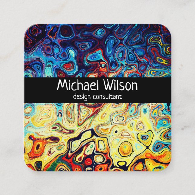 cartão de visita de design personalizado da abstra (Frente)