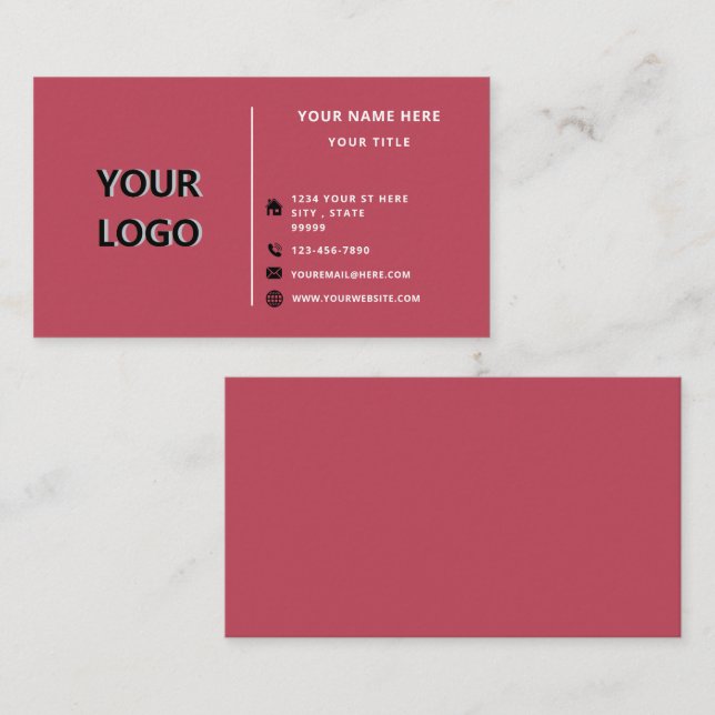 Cartão de visita de design profissional personaliz (Frente/Verso)