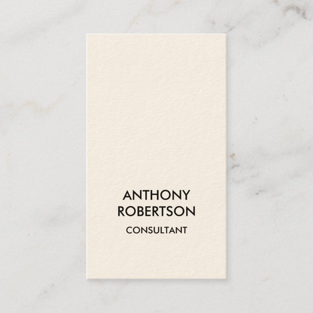 Cartão de visita de Design único de creme vertical (Frente)