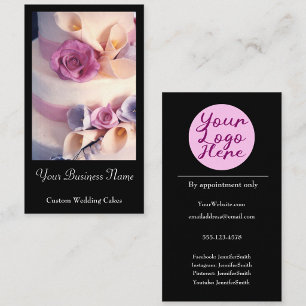 Cartão de Visita de Designer de Bolo de Casamento 
