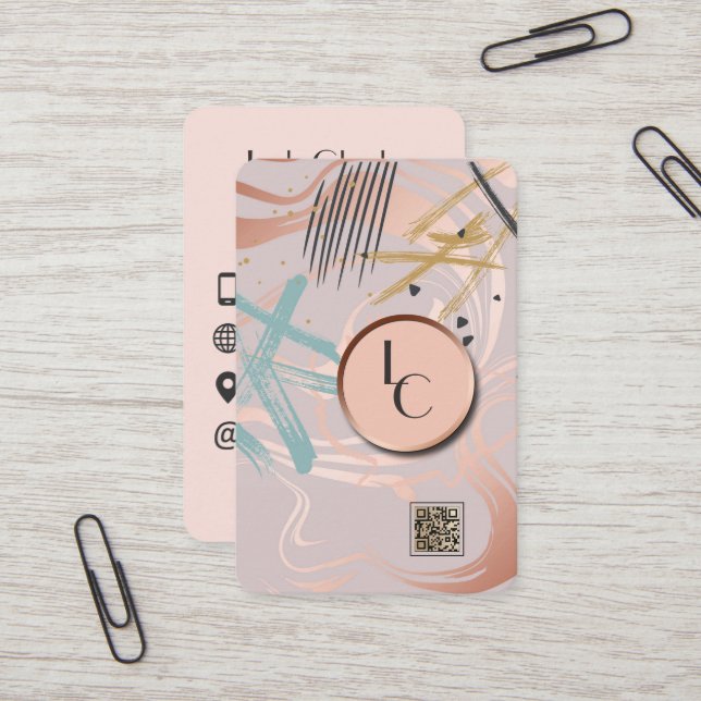 cartão de visita de designer de código abstrato qr (Frente/Verso In Situ)