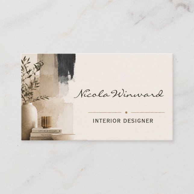 Cartão de Visita de Designer de Interiores (Frente)