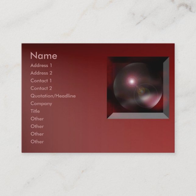 Cartão de visita de Dimensão (Frente)