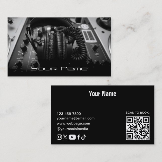 Cartão de Visita de DJ (Frente/Verso)