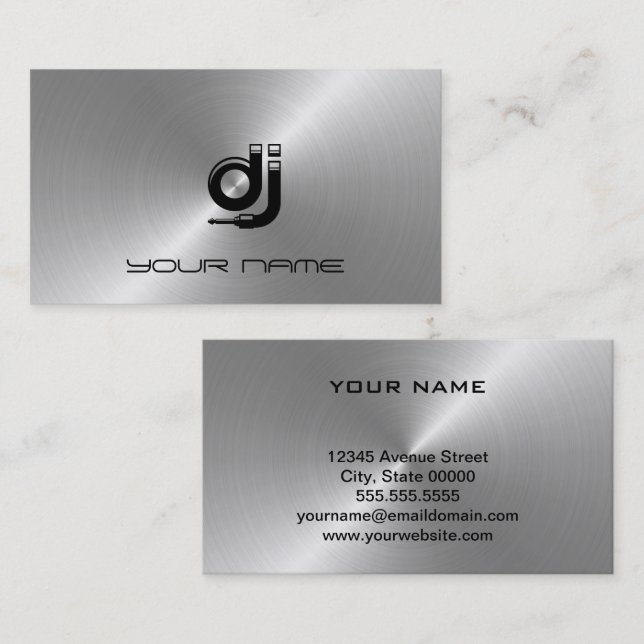 Cartão de Visita de DJ (Frente/Verso)