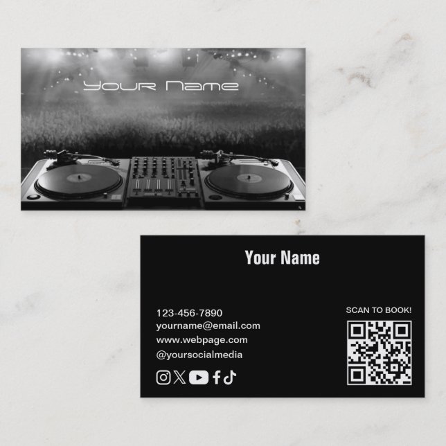 Cartão de Visita de DJ (Frente/Verso)