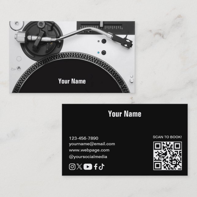 Cartão de Visita de DJ (Frente/Verso)